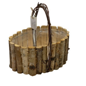 Wooden box with birch handles