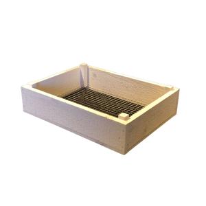 Wooden box with metal net